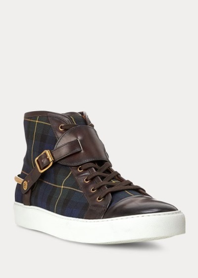 Men's Ralph Lauren Jerret Tartan Stirrup Sneakers | 296873FYM